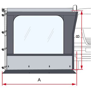Zaščita pred soncem in dežjem za markize Fiamma F43 – vremensko odporni stranski deli z oknom