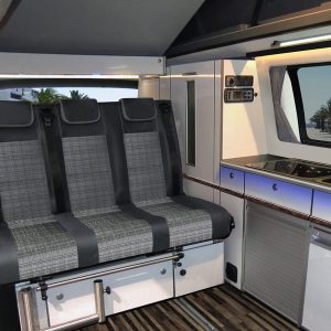 Serijska tkanina / oblazinjenje za Mercedes Vito – Tunja črna/siva