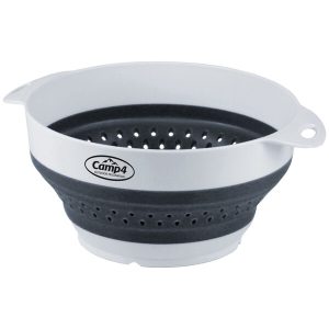 Silikonska skleda in cedilo – belo / sivo