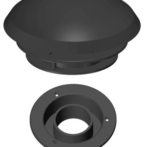 Pilzlüfter ⌀ 190 mm mit Schlauchanschluss - Dachausschnitt ⌀ 110 mm - Schwarz