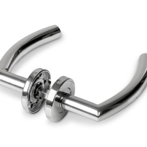 Komplet kljuk za vrata srpaste oblike, jeklo