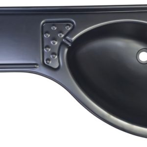 Kotno umivalnik - Mat črno - Polica levo